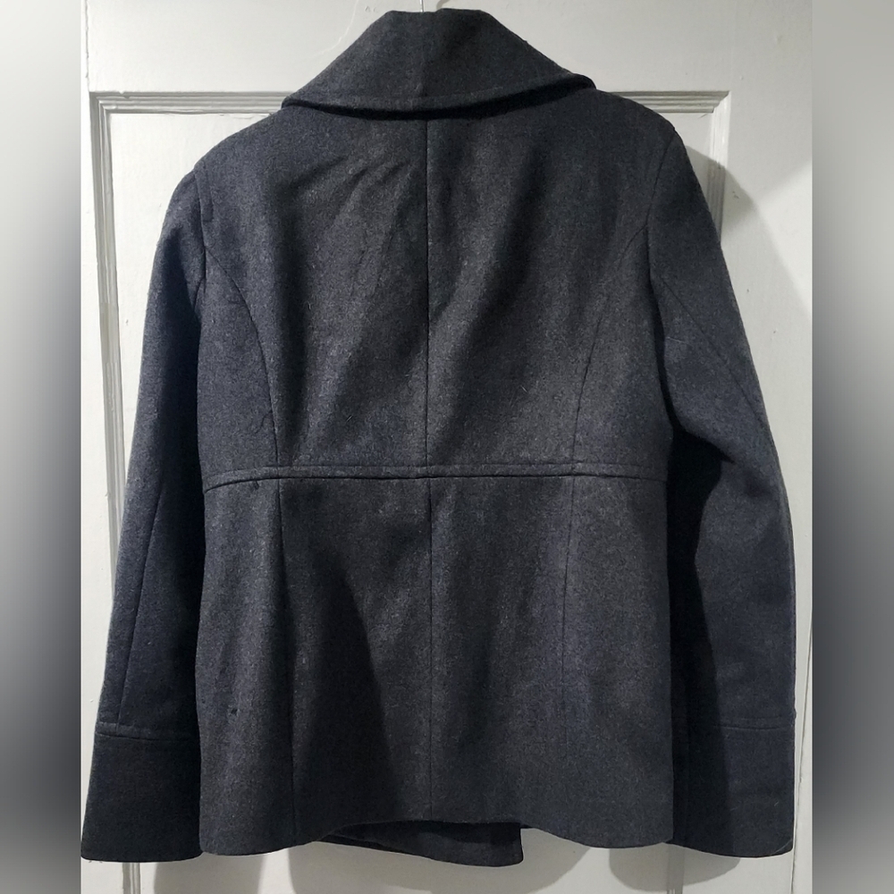 🌷Michael Kors Charcoal Gray Wool Blend Double-Breasted Pea Coat🌷 size: S - Picture 3 of 4